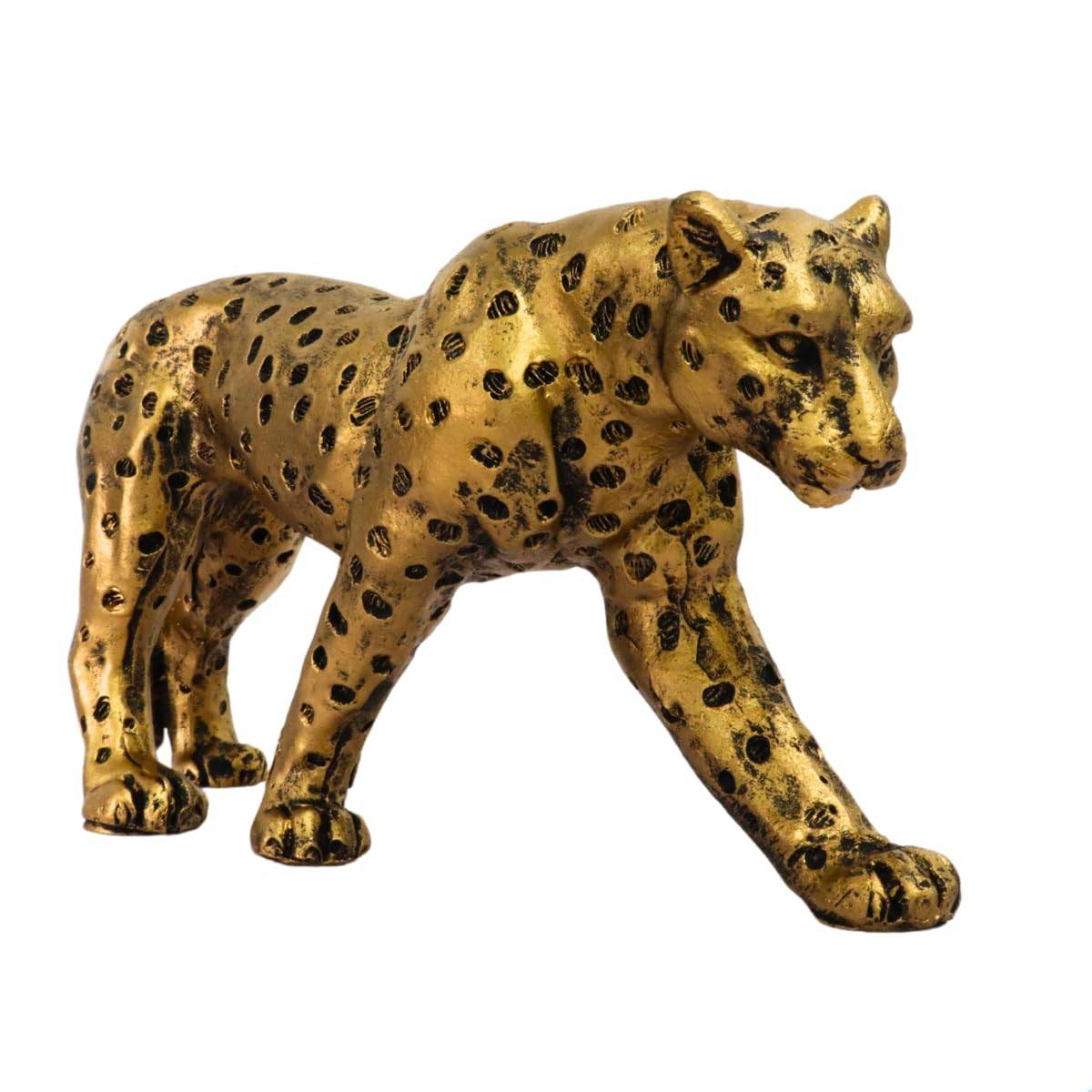 Escultura Pantera Leopardo em Poliresina - Decoração Elegante para Estante, Rack ou Escritório