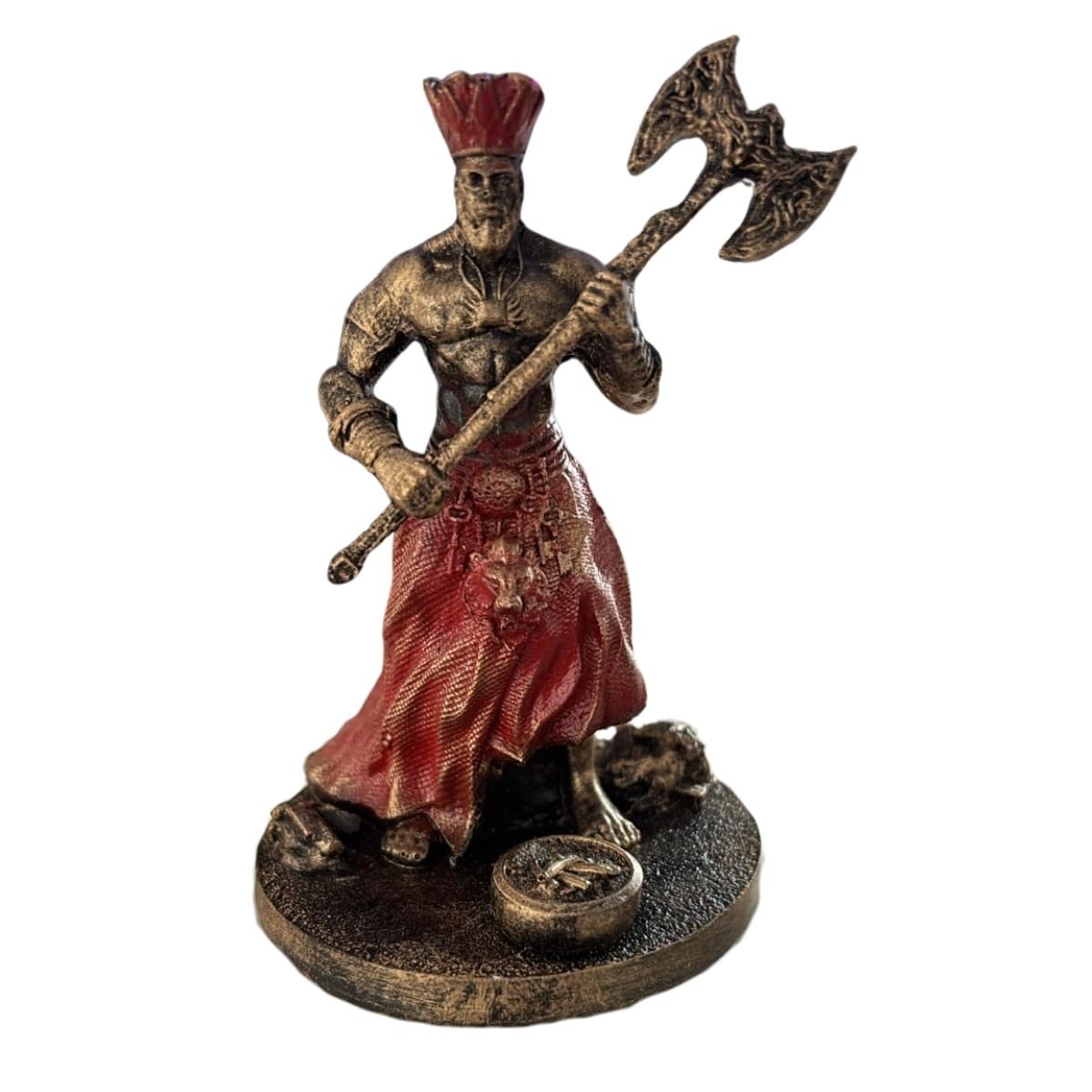 Escultura Xangô Vermelho Vintage 11cm em Resina - Decoração Afro-Brasileira com Estilo
