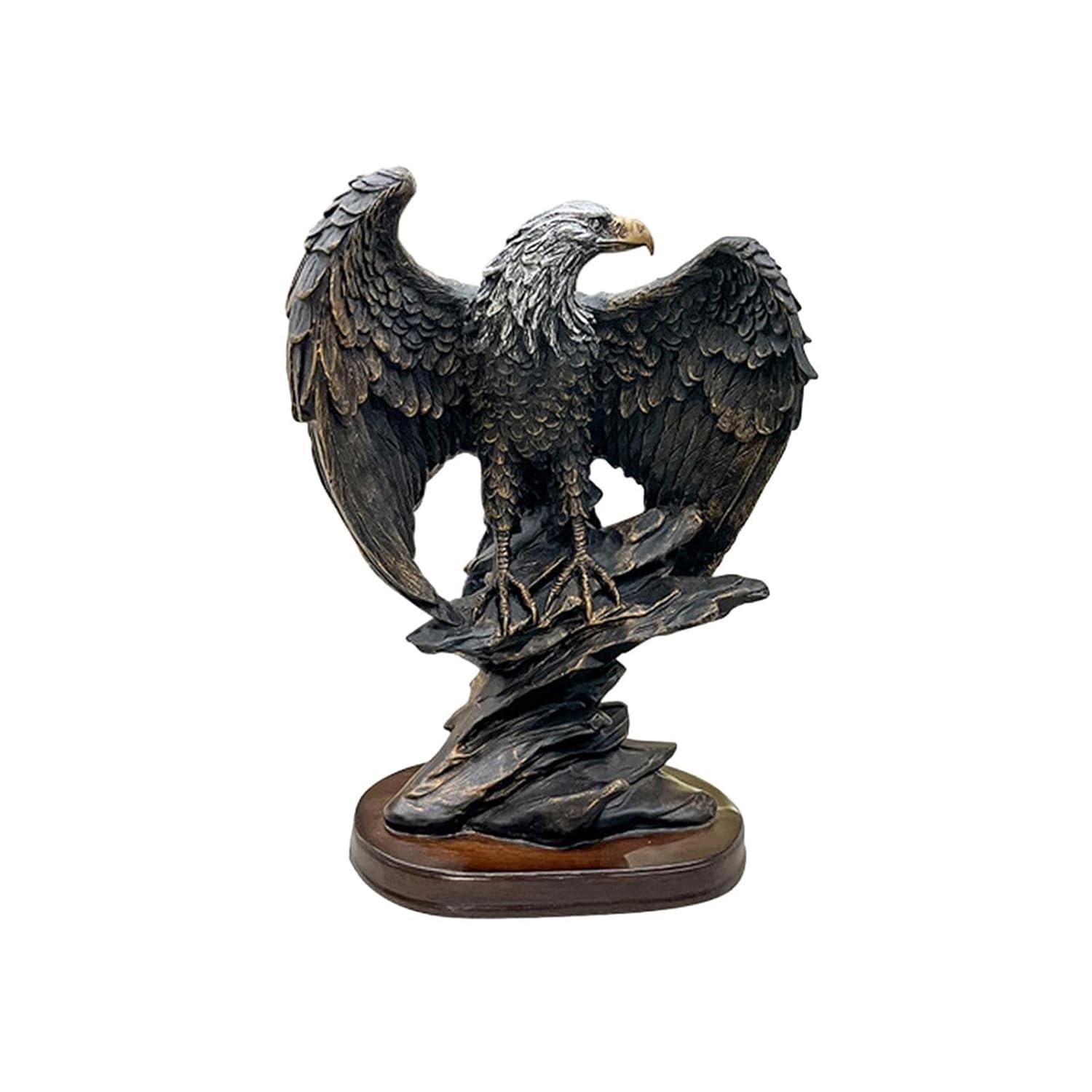 Escultura de Águia em Resina - Estátua Decorativa Moderna para Mesa e Presente Elegante
