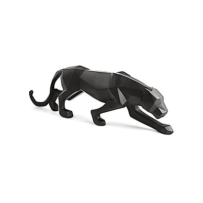 Escultura Leopardo 45cm: Elegância em Preto