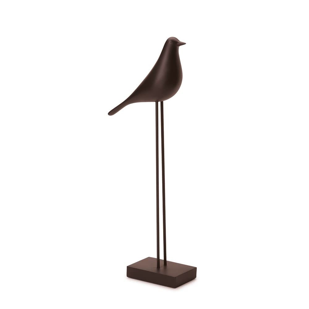Escultura Pássaro em Poliresina Preta - Decoração Elegante e Sofisticada 34,5cm