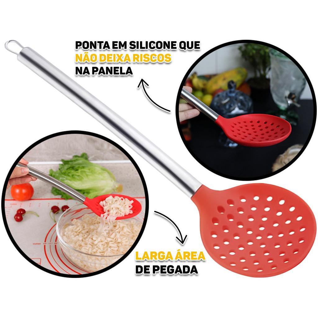 Escumadeira de Silicone: Prática e Resistente!