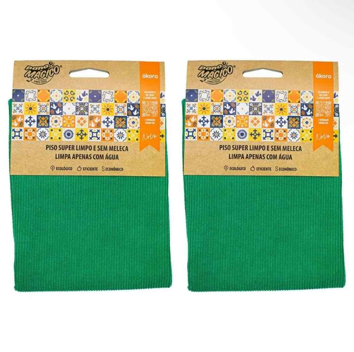 Kit 2 Panos de Chão Mágicos Akora G 50x80cm - Limpeza Sem Esforço com Água