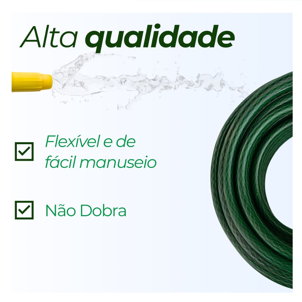 Mangueira 25m Trançada Anti-Torção – Rega e Limpeza Sem Esforço