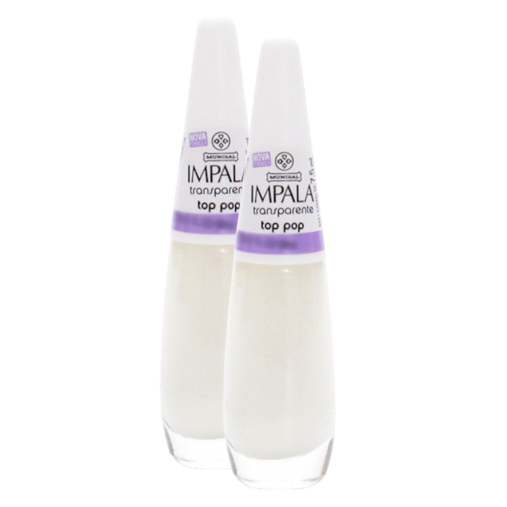 Esmalte Impala Top Pop Transparente: Kit com 2!