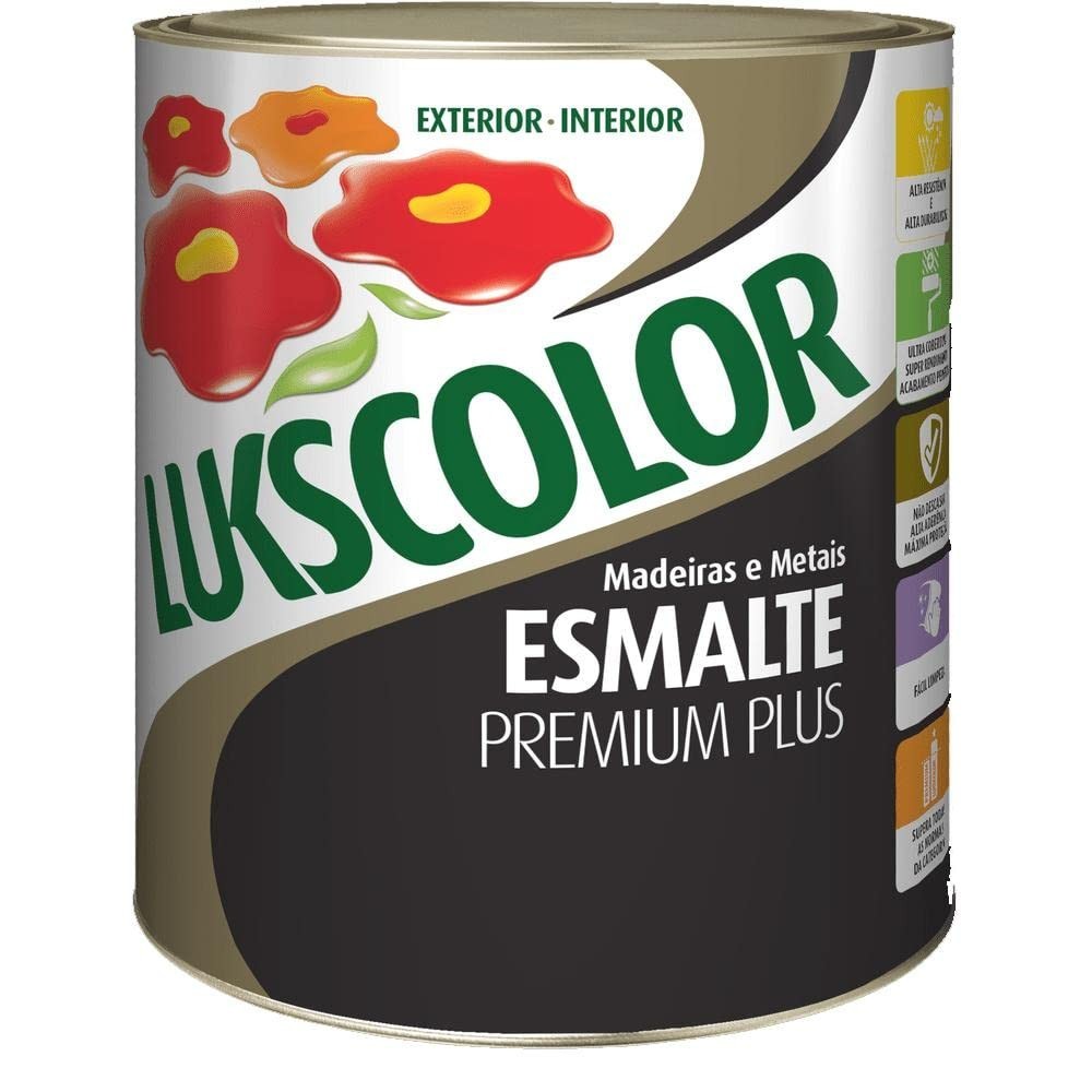 Tinta Esmalte Sintético Lukscolor Preto 900ml