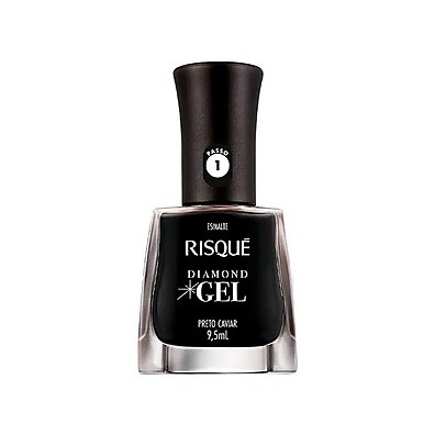 Esmalte Risqué Diamond Gel Preto Caviar: Brilho Intenso!