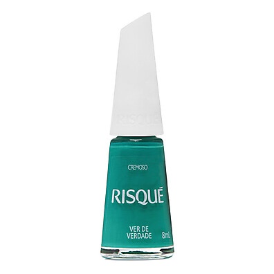 Esmalte Risqué Verde Cremoso Ver De Verdade 8ml: Cor Intensa e Duradoura
