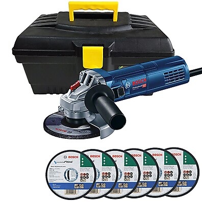 Esmerilhadeira GWS 9-125 Bosch: Kit Completo com 6 Discos e Maleta