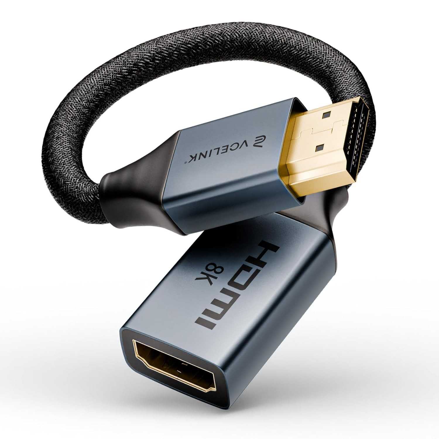 VCELINK Cabo Extensor HDMI Curto 8K: Solução Compacta para Espaços Apertados | Macho-Fêmea 0.6ft