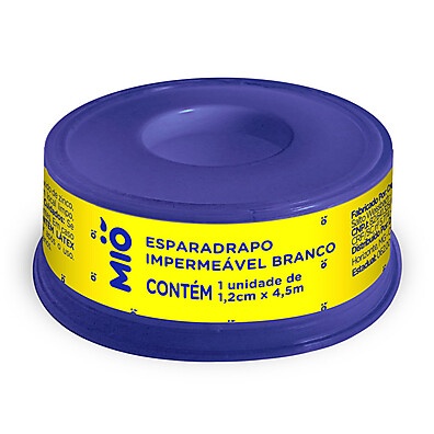 Esparadrapo Impermeável Mió Branco 1,2cm x 4,5m – Fixação Segura e Resistente