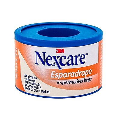 Esparadrapo Nexcare Impermeável Bege 25mm x 3m – Alta Adesão e Resistência