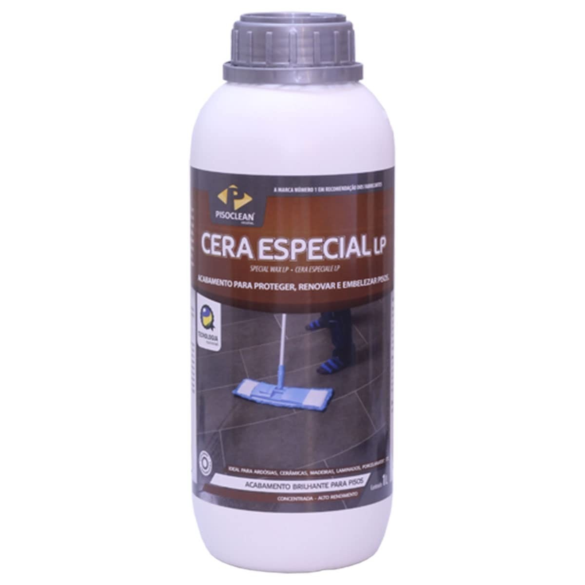 Cera Especial Brilho LP Pisoclean 1L - Proteção e Brilho para Pisos com Resina Acrílica Base Água