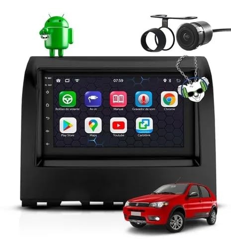 Central Multimídia Android Completa para Fiat Palio Way/Fire: Espelhamento, Bluetooth e Câmera de Ré
