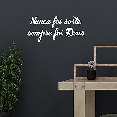 Espelho Decorativo com Frase em Acrílico – Nunca Foi Sorte