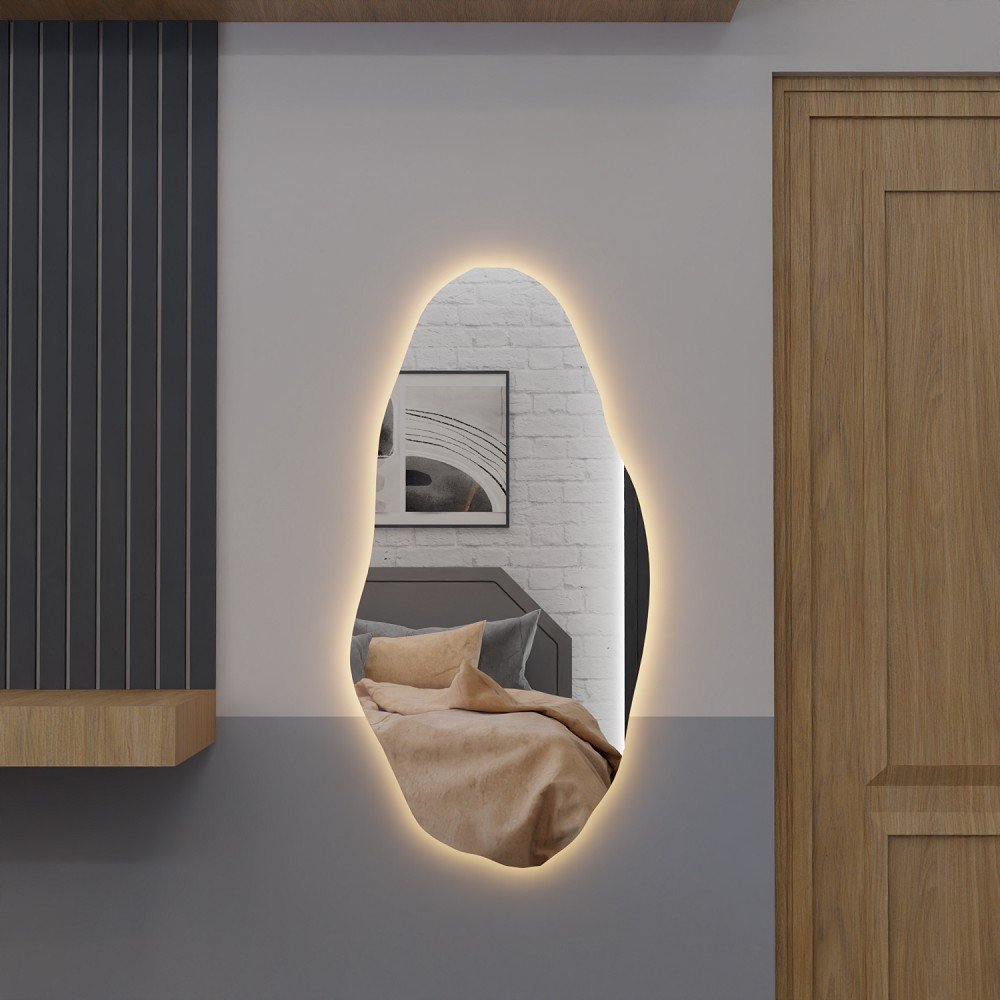 Espelho Orgânico com LED: Elegância e Luz!