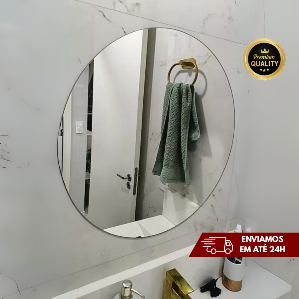 Espelho Redondo 60cm: Instalação Fácil e Elegância!