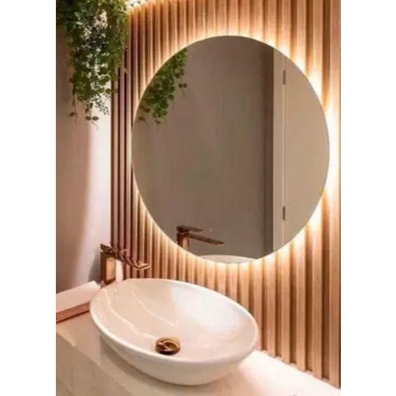Espelho Redondo 90cm com LED para Decoração Moderna