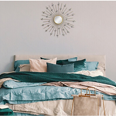 Espelho Sol Dourado 50cm: Luxo e Elegância