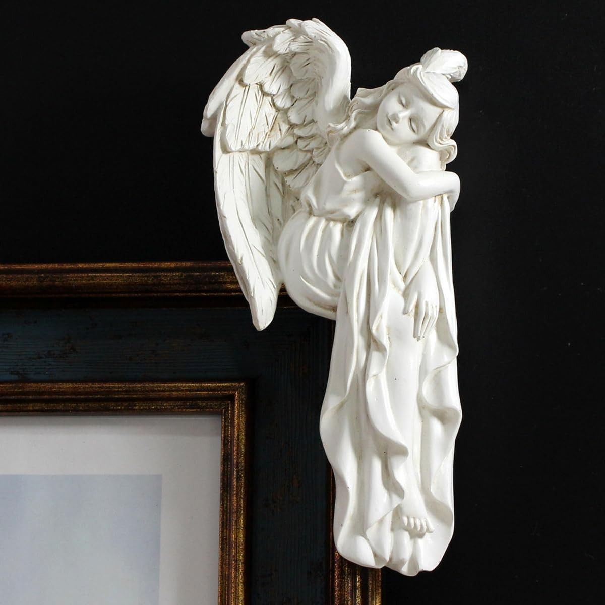 Anjo da Guarda em Resina 15cm - Decoração Espiritual para Cômodos Sagrados