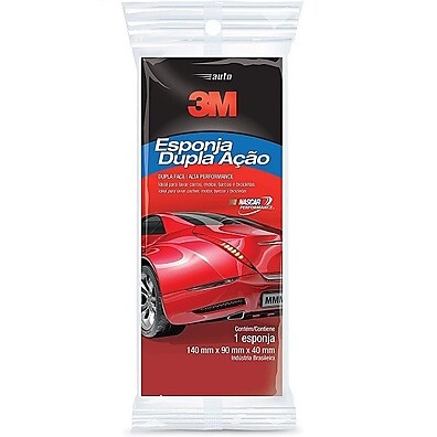 Esponja 3M Dupla Ação: Limpeza Automotiva Impecável