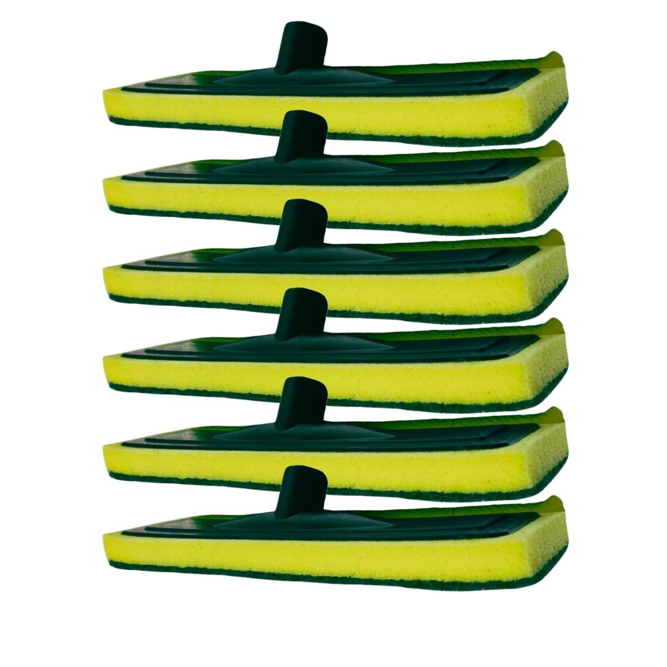 Kit 6 Esponjas Abrasivas Dupla Face para Limpeza Profunda - Verde e Amarelo | Ideal para Pisos e Azulejos