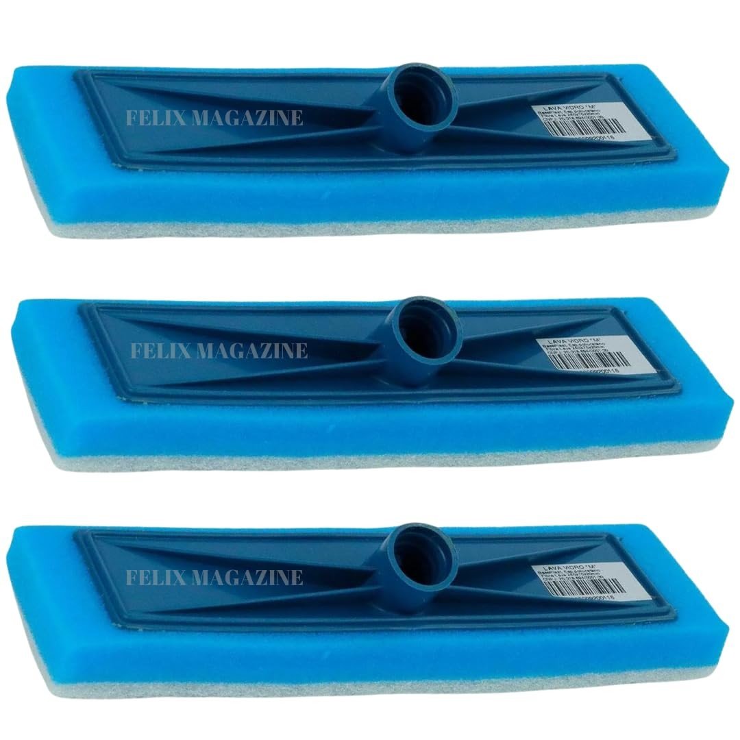 Kit 3 Esponjas Premium para Rodo - Esfregão, Limpa Vidros e Azulejos - Felix Magazine