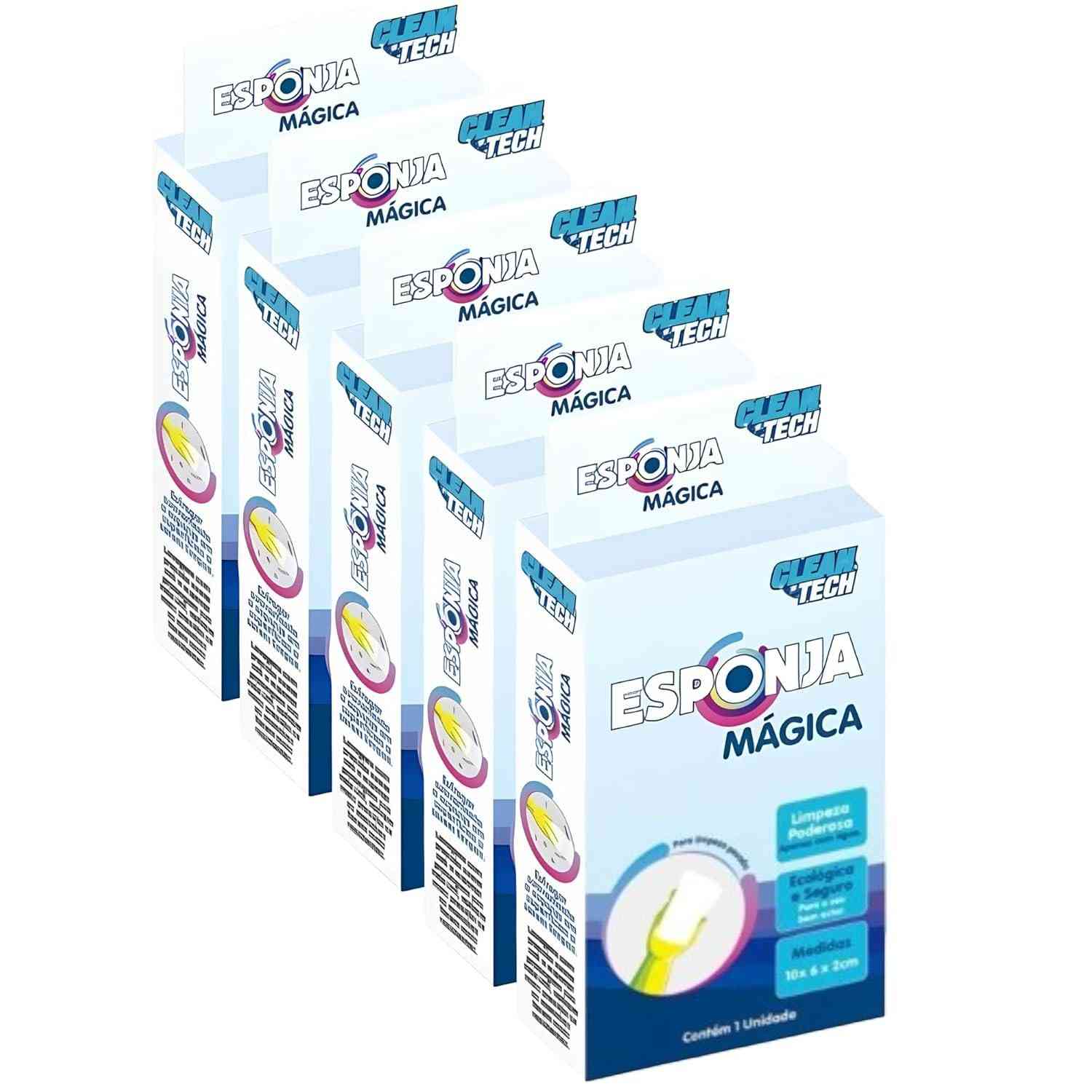 Kit 5 Esponjas Mágicas de Melamina - Limpeza Poderosa Sem Produtos Químicos