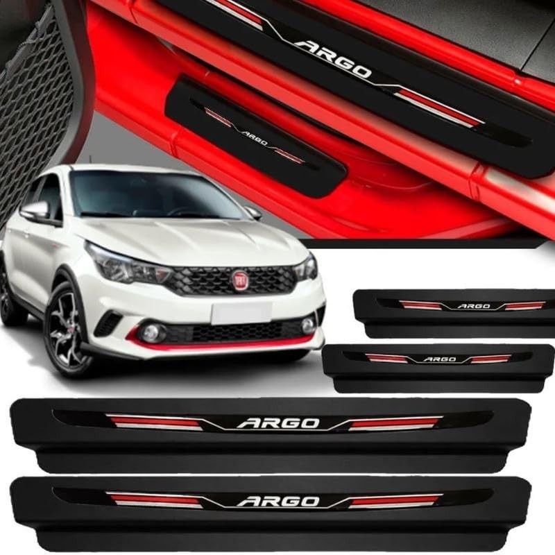 Soleira Esportiva Resinada Preta Fiat Argo (2017-2021) - Estilo e Proteção Premium