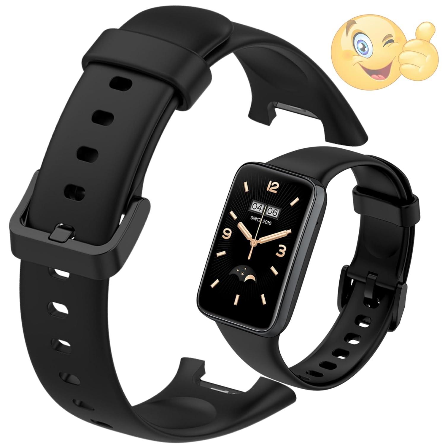 Pulseira Compativel Para Mi Band 7 Pro Cor Preta Esportiva Silicone Macio Premium Elegante Alto Nivel Smartband