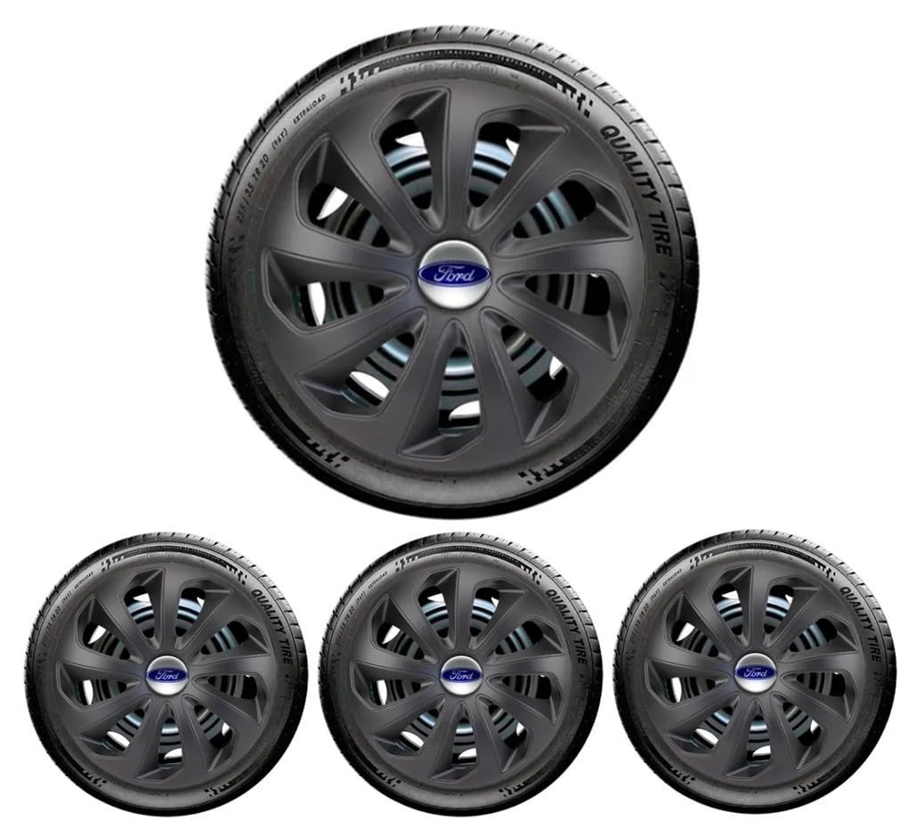 Jogo 4 Calotas Esportivas Velox Aro 15 Preto Fosco - Design Moderno e Fixação Segura