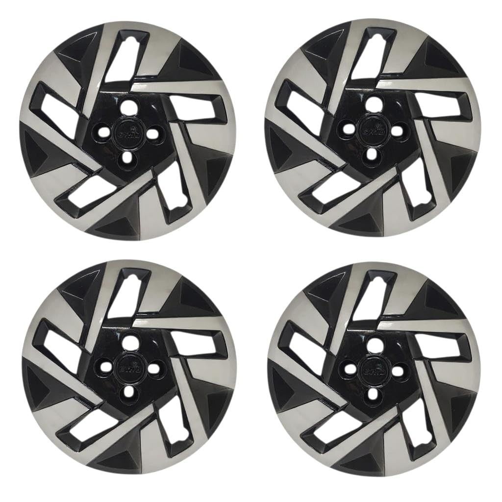 Kit 4 Calotas Esportivas Aro 15 - Design Moderno para Agile, Cobalt, Onix, Prisma, Spin e Montana (Preto/Prata)