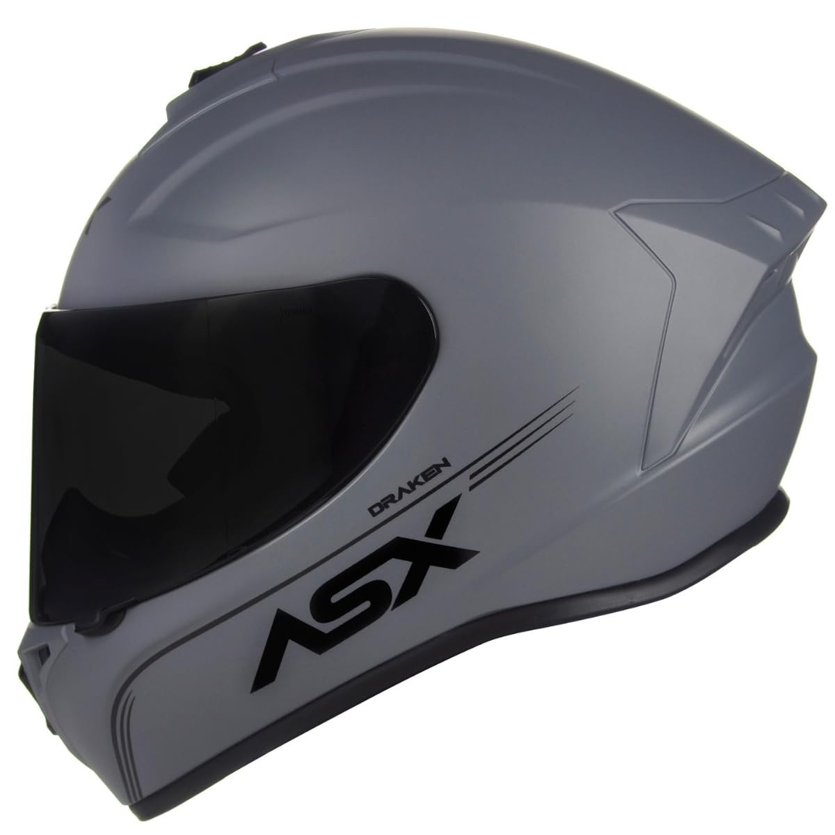 Capacete ASX Draken Esportivo Cinza Fosco Unissex (Tamanho 58/M) - Segurança e Estilo para Você!