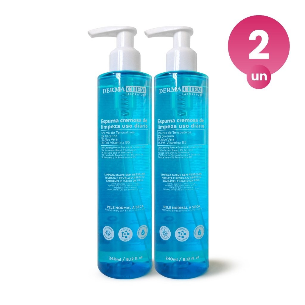 Espuma de Limpeza Facial Dermachem: Hidratação & Maciez
