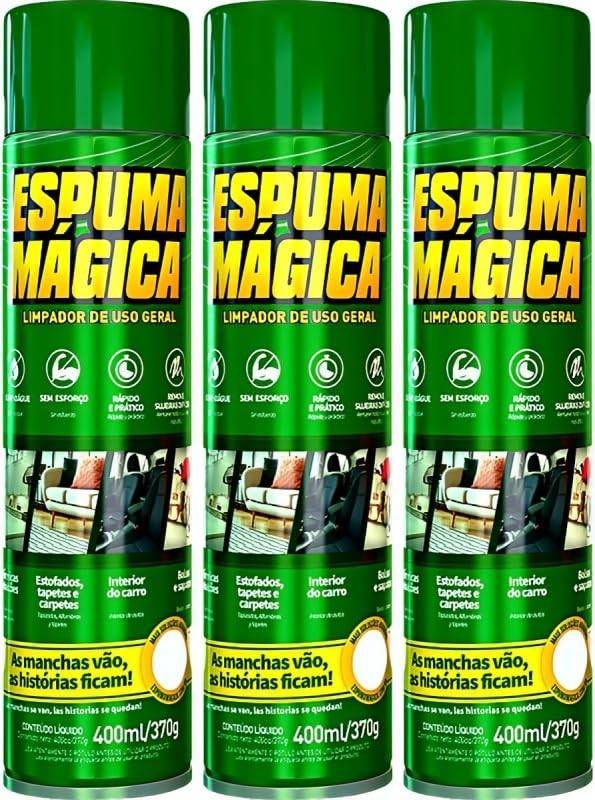 Kit 3x Limpador de Tênis e Sapatos - Espuma Mágica Pro Auto