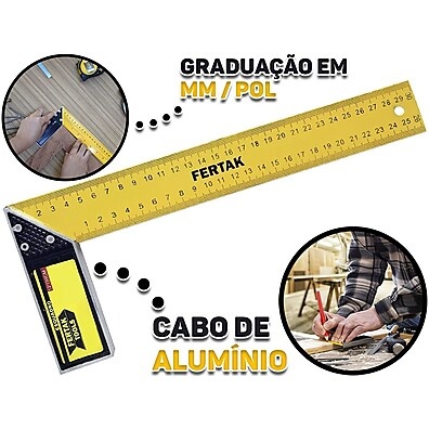 Esquadro 12 Pol Fertak: Precisão Profissional!