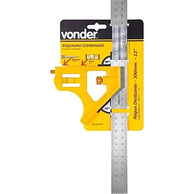 Esquadro Combinado Vonder: Precisão em Aço Inox!