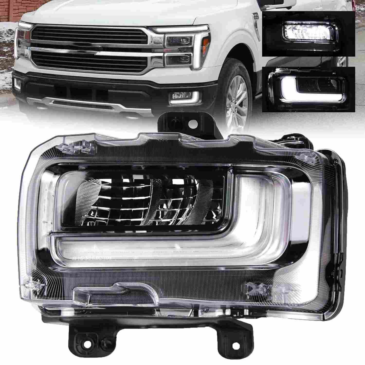 Farol de Neblina LED DRL para Ford F-150 King Ranch/Platinum 2024-2025 - Plug & Play Lado Esquerdo