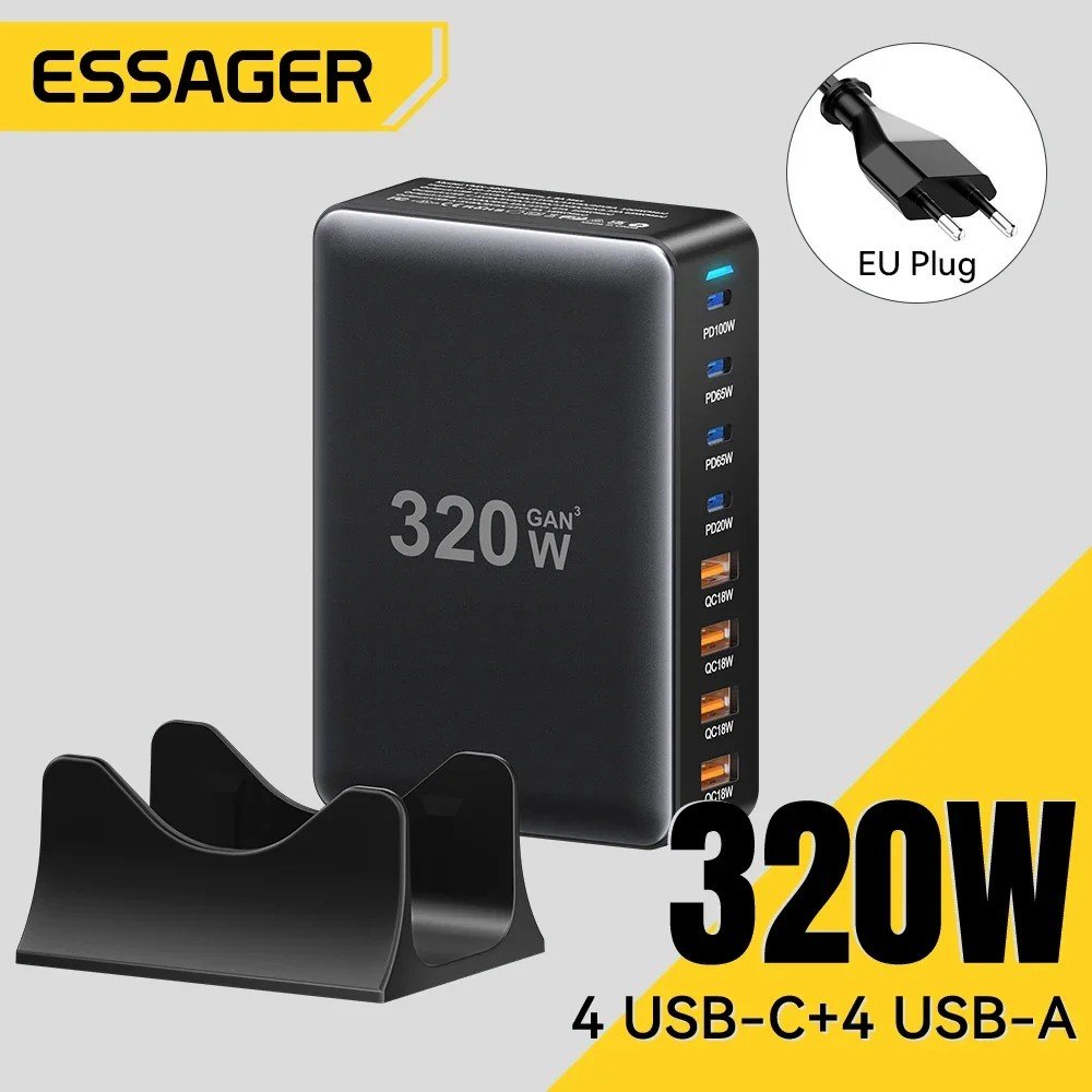 Essager 320W GaN: Carregador Turbo para Seus Dispositivos
