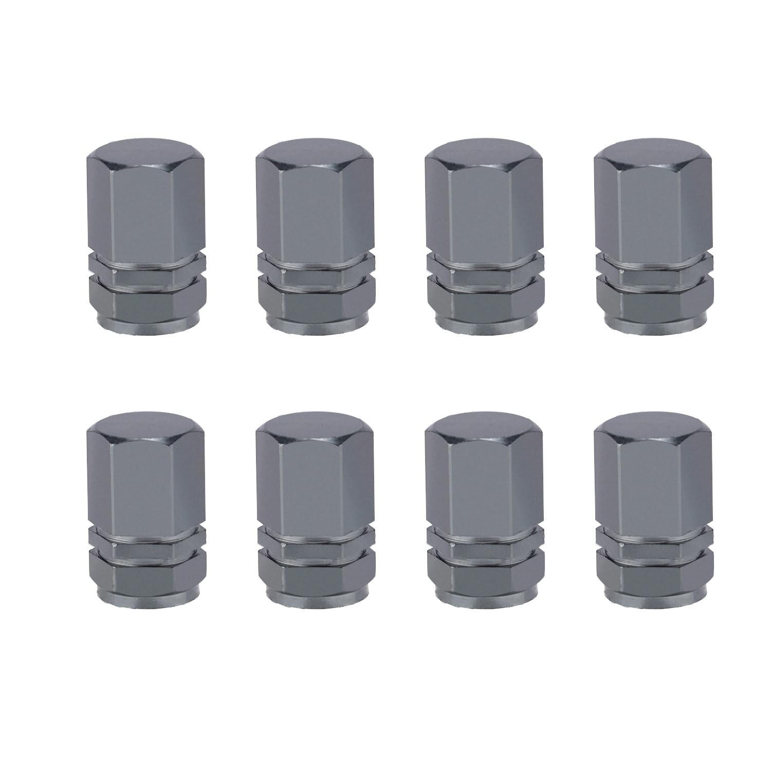 Conjunto 8 Tampas de Válvula de Pneu Cinza - Proteção Essencial para Seu Veículo