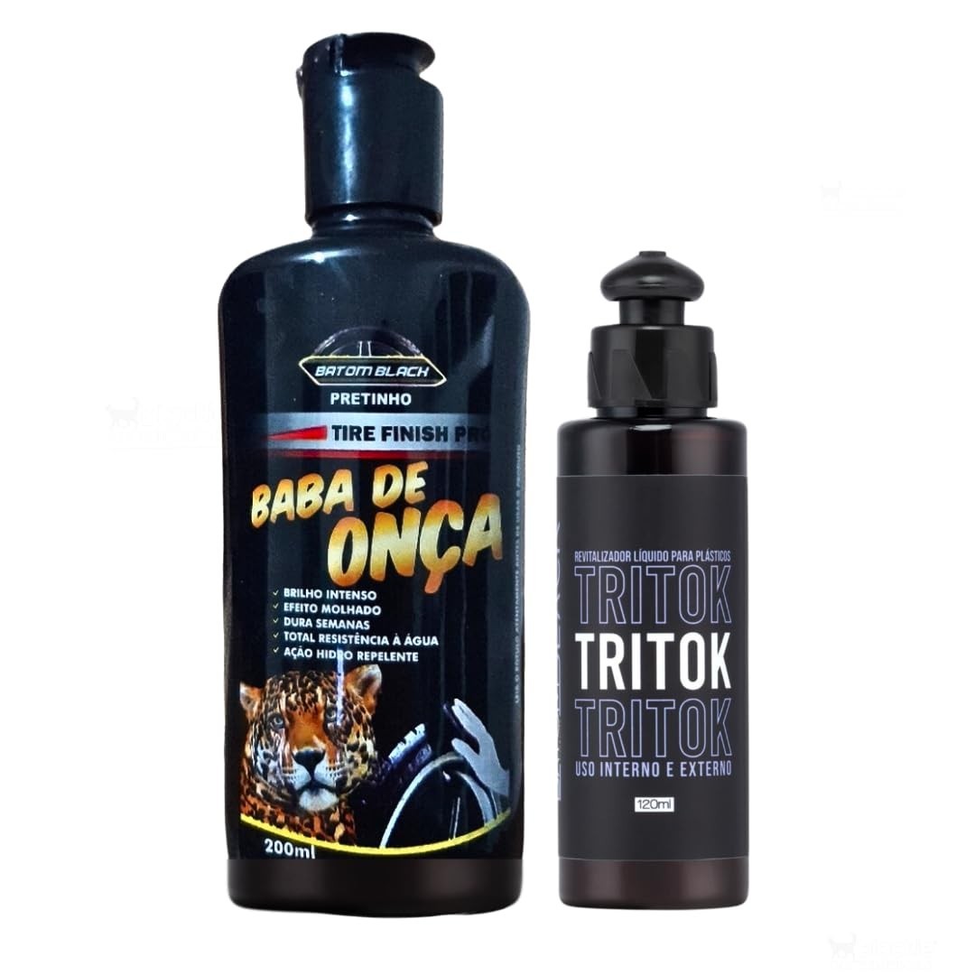 Kit Essencial para Carro: Pretinho Baba de Onça + Revitalizador Plástico Tritok