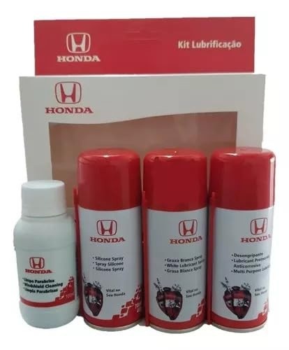 Kit Essencial de Lubrificação e Limpeza Honda: Desengripante, Graxa, Silicone e Limpa Parabrisa