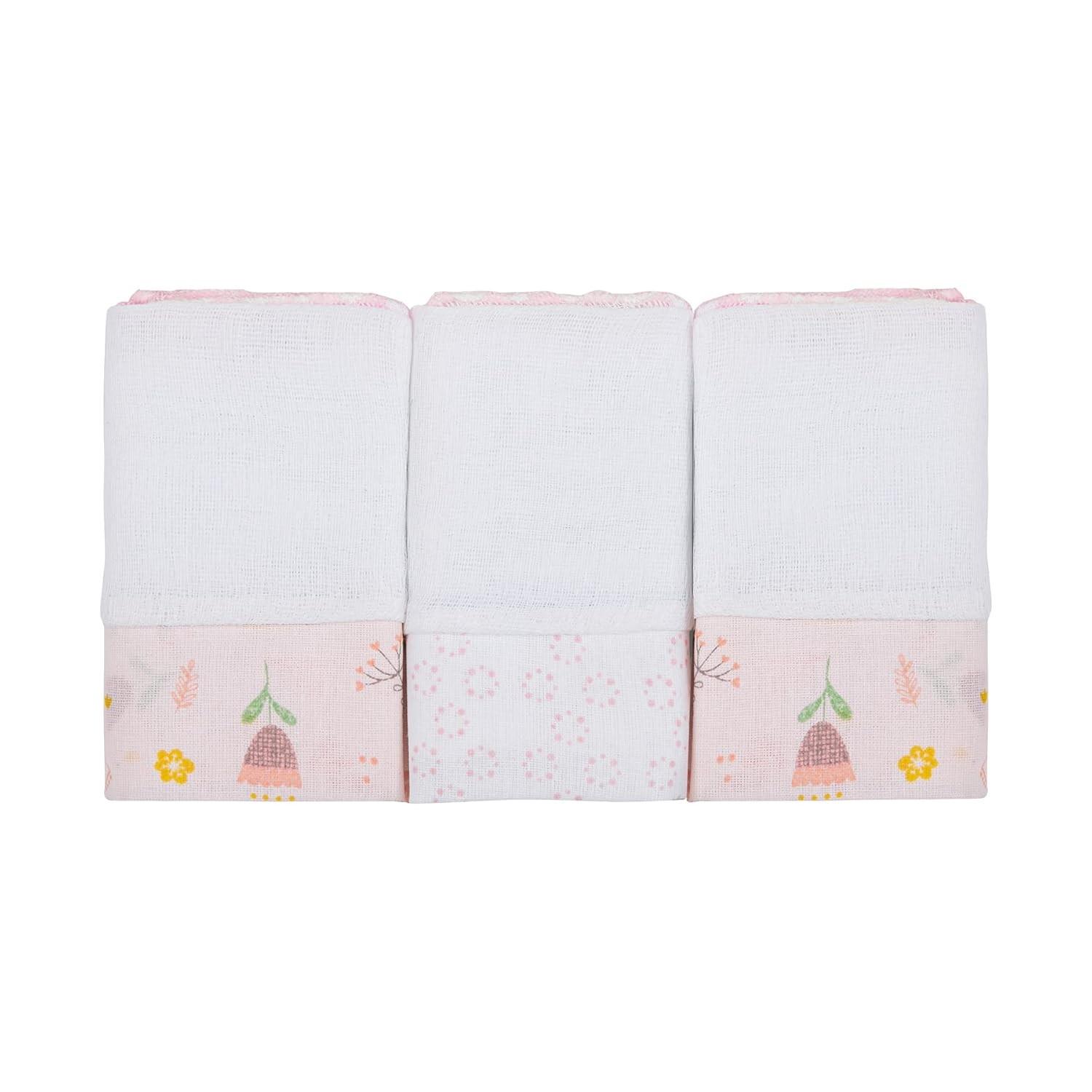 Paninho de Boca Papi Compose 34x32cm - 3 Unidades com Estampa e Bordado para Bebê