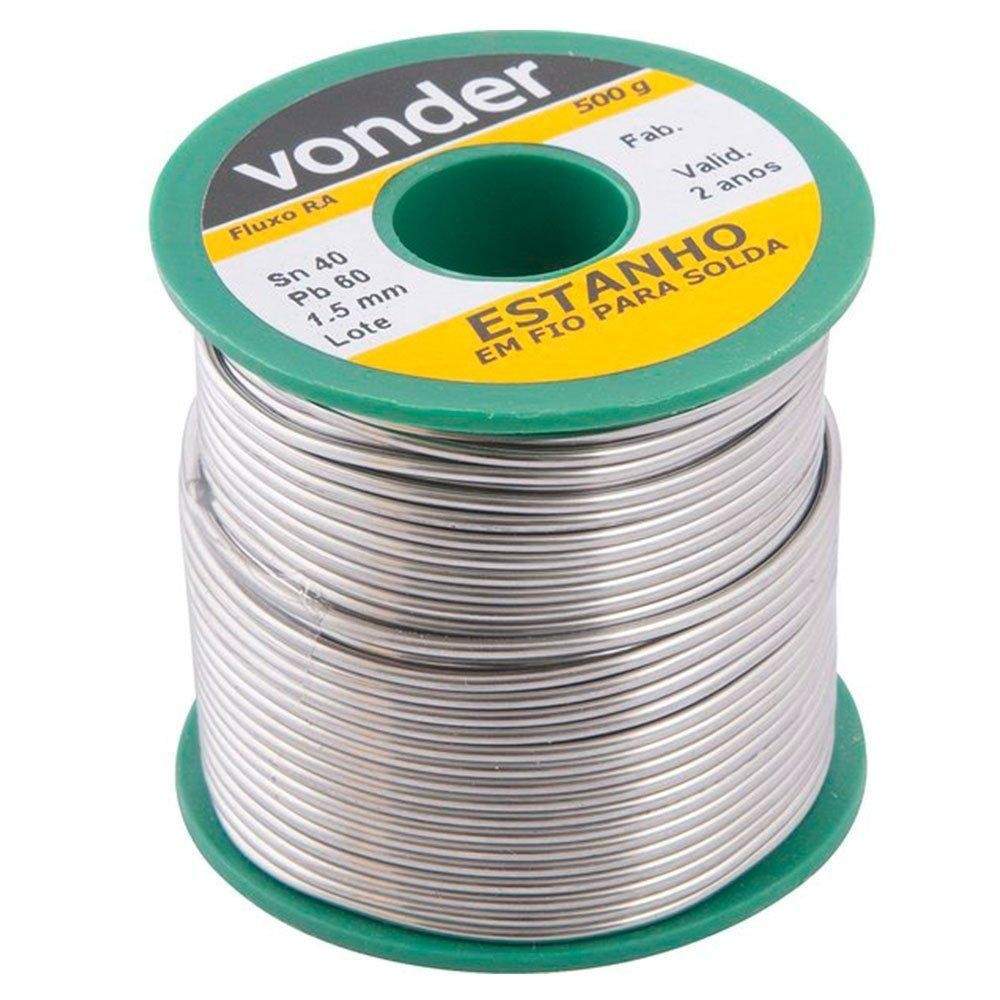 Estanho para Solda VONDER: 500g, 1,5mm e Alta Performance