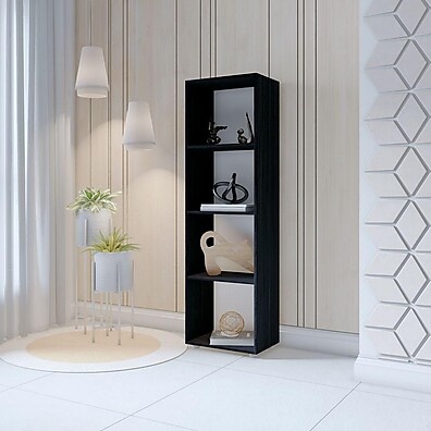 Estante 4 Nichos Calum Preta – Organize com Estilo