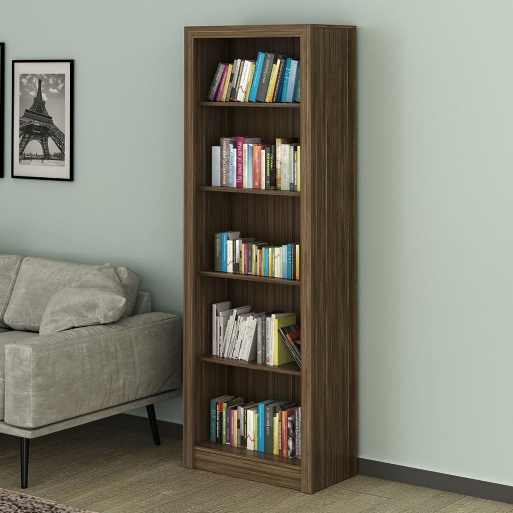 Estante 4 Prateleiras Nogal: Organize Seus Livros!