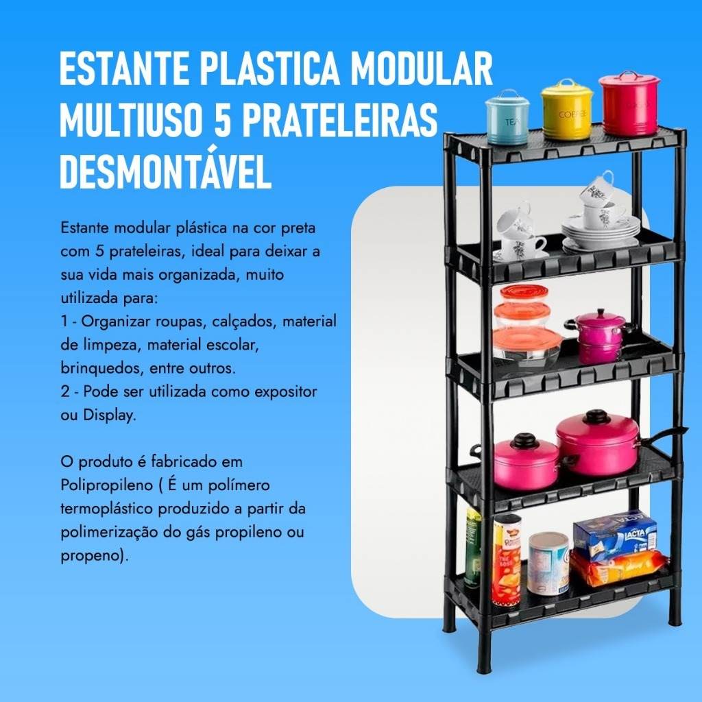 Estante Agraplast Preta: Organize Tudo!