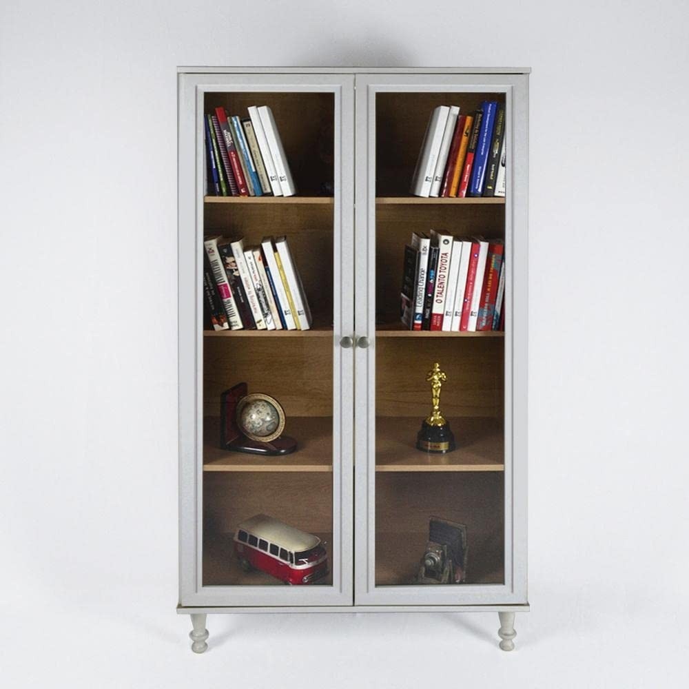 Estante para Livros Ditália 2 Portas com Vidro - Design Moderno e Resistente