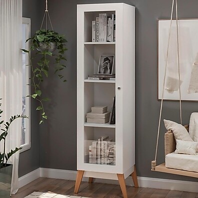 Estante Genialflex Malta Branca com Vidro: Elegância e Praticidade