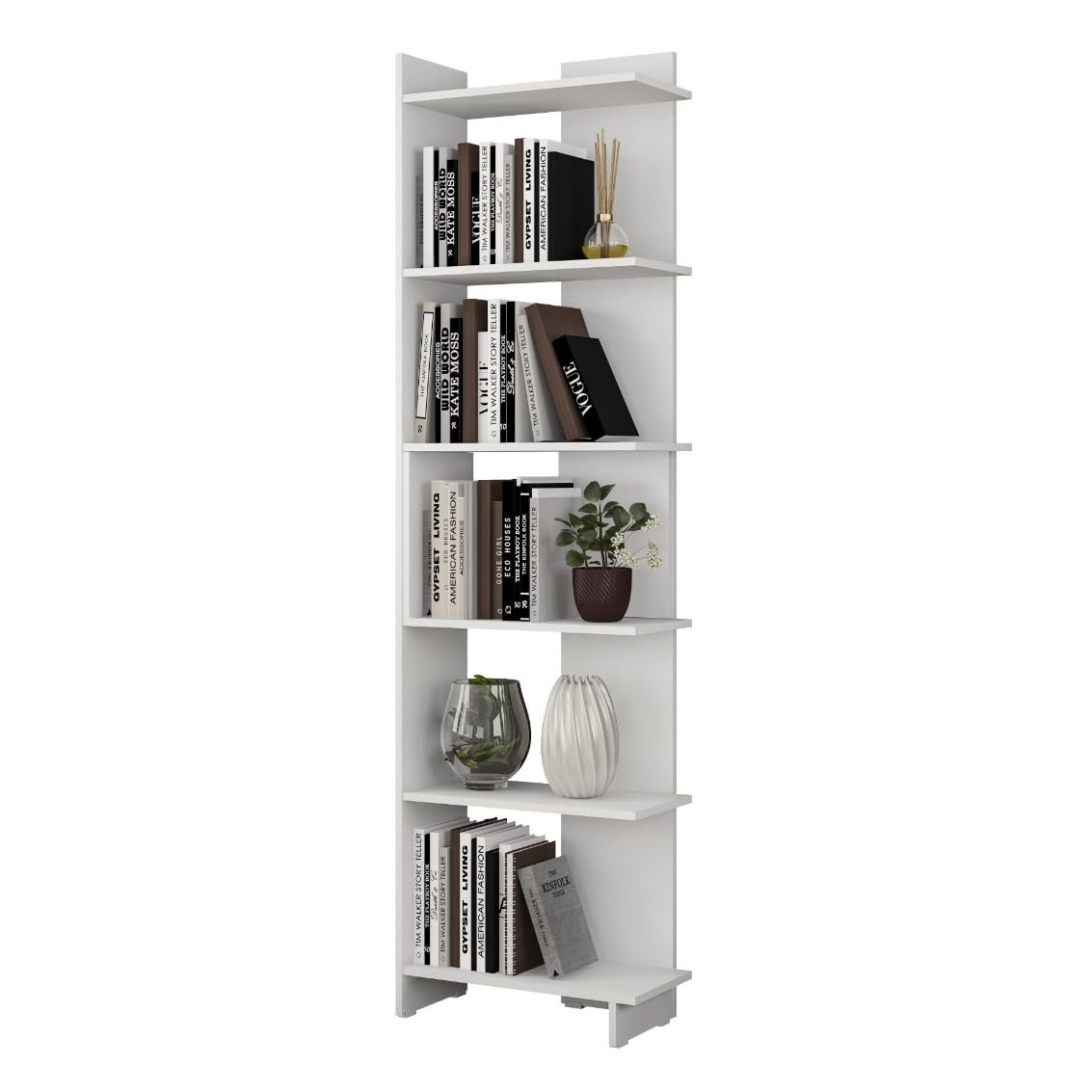 Estante Livreiro Organizador Multiuso para Casa e Escritório - Design Moderno com 5 Prateleiras | Eccos Branco